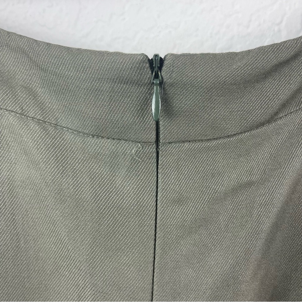 Pauw Amsterdam Women's MIDI Skirt Green Pleated Pockets Lagenlook Sz 2 - Picture 7 of 11